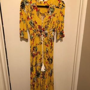 Yellow Floral Maxi Dress